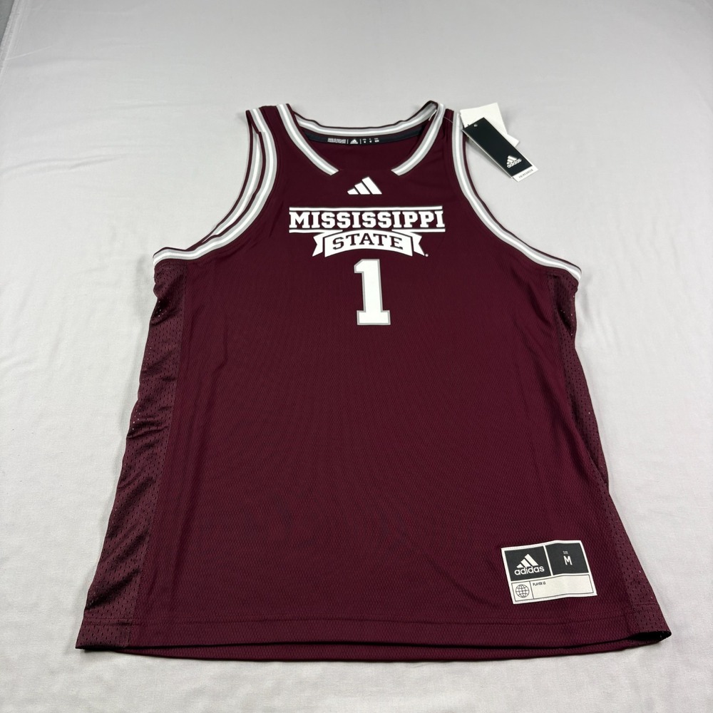 Mississippi State Bulldogs Jersey Mens M Red Adidas Basketball Swingman NCAA NEW
